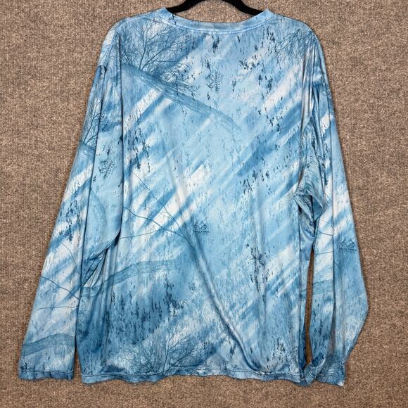 Habit Shirt Mens 2XL Blue UPF 40 Blue Water Long Slv Pullover Realtree Fishing - Picture 8 of 10